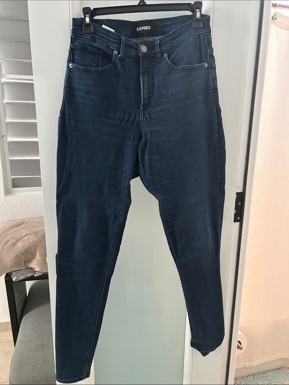 Express High-Rise Skinny Jeans in Dark Indigo